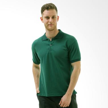 VM Kaos Polo Shirt Pria - Hijau Army L Hijau