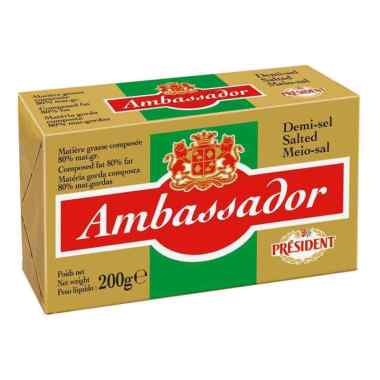 PRESIDENT AMBASSADOR BUTTER BLEND SALTED 80% FAT [200 G]