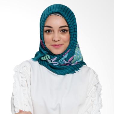 Ansania Saudia 05 Motif Flower Stripe Jilbab Segiempat - Dark Green