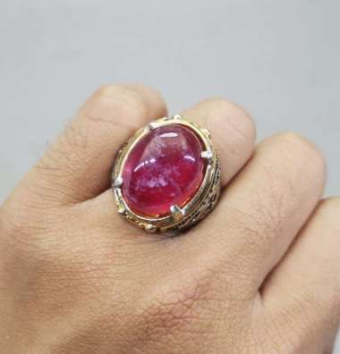 Batu Cincin Permata Asli Merah Delima Ruby