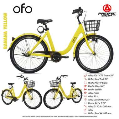 sepeda mini keranjang city bike CTB 26 OFO KUNING
