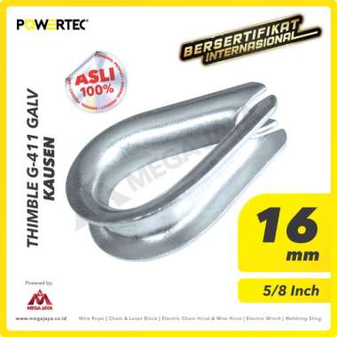Thimble Wire Rope Kausen Sling G-411 Galvanized 16mm - 5-8" POWERTEC