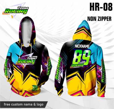 Jersey racing hoodie baju balap kaos motor lengan panjang KUNING XXXL