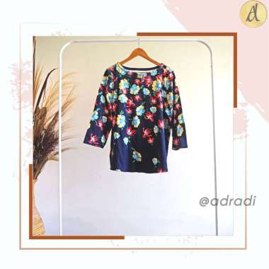 Atasan blouse full bunga wanita perempuan baju original branded size XXL big size jumbo import ori