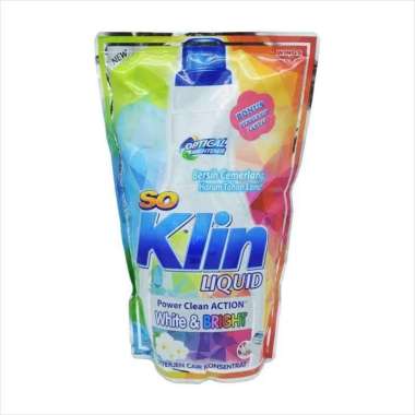 Promo Harga So Klin Liquid Detergent Power Clean Action White & Bright 750 ml - Blibli