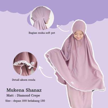 ARSYA HIJAB MUKENA RENDA JUMBO ADEM TALI SIMPEL DIAMOND CREPE Putih tulang