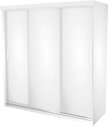 Lemari Pakaian 3 Pintu Sliding Finishing HPL - White Glossy