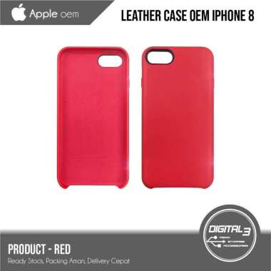 Leather Back Case iPhone 7 / Iphone 8 Hard Casing Kulit PU Cover Merah