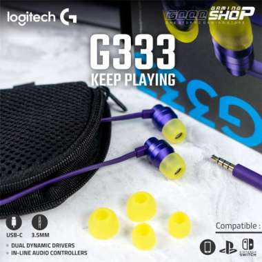 LOGITECH G333 G-333 In-Ears Headphone with Mic - Gaming Headset Black