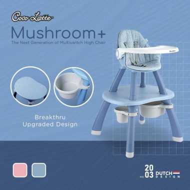 COCOLATTE HIGHCHAIR 3IN1 MUSHROOM + / Kursi Makan / Meja Belajar Biru