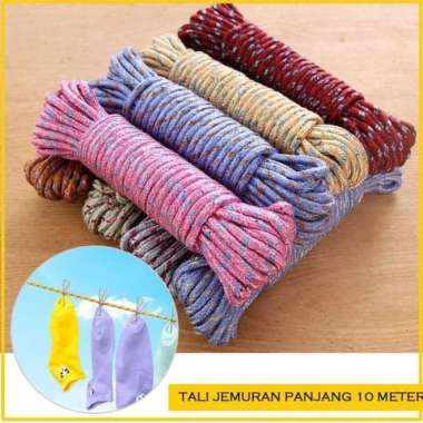 Tali Jemuran 10 Meter Nilon Anti Selip Multicolor