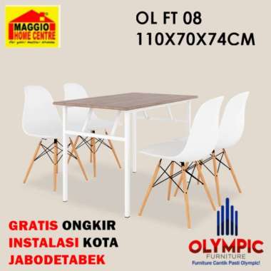 MEJA MAKAN LIPAT SET 4 KURSI - MEJA MAKAN MINIMALIS - FT 08- OLYMPIC