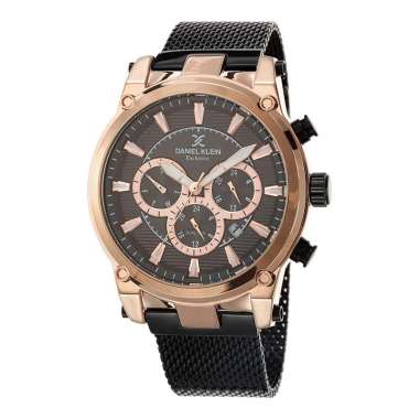 Jam Tangan Pria Daniel Klein Exclusive DK112457-5 Chronograph Dual Time Black Dial Black Stainless S