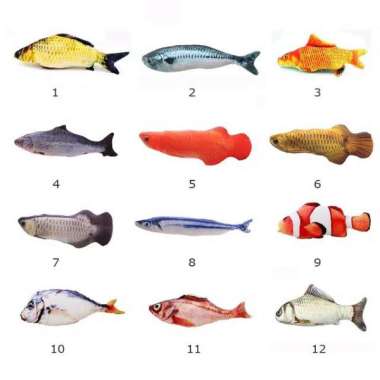Boneka ikan ukuran S - catnip ikan mainan kucing bentuk boneka ikan