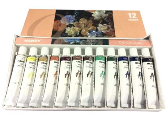 Handy OIL COLOUR SET 12 color X 12ML /Cat lukis/Cat Minyak/Cat