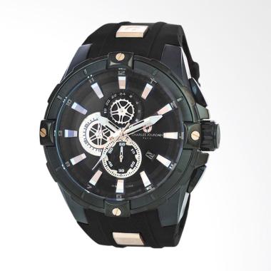 Charles Jourdan Chronograph Jam Tangan Pria - [CJ1040-1732C/ Original] Black