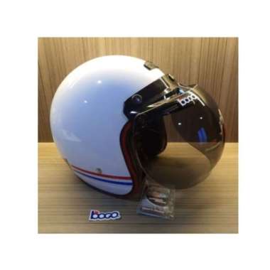 Force Helm Bogo Retro Khusus Wanita Hijab Dewasa Kaca Cembung Original Helm Motor L White Pearl