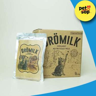 Susu Kucing Organik Gromilk Cat untuk kitten dan dewasa sachet