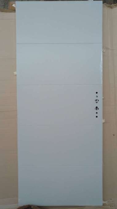 Pintu Kamar Utama Baja Kodai TX-08 Motif Garis Air Tali Salur Warna Putih