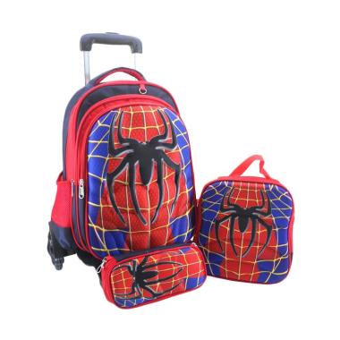 DJ Fashion 0642 Superman Tas Troli Ransel 3D 3 in 1 Tas Sekolah Anak