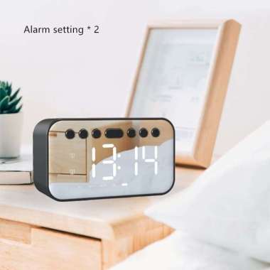 Speaker Bluetooth Jam Alarm Clock Mirror Random Color