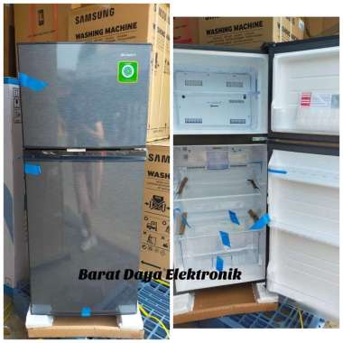 Sharp SJ-195MD-SG Kulkas 2 Pintu - Abu Abu