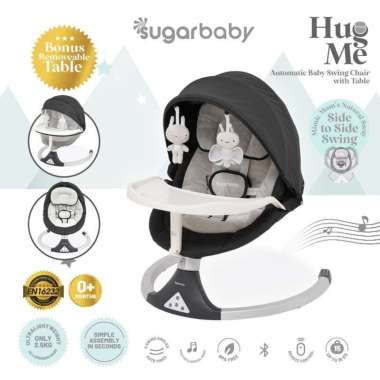 Sugarbaby HUG ME Automatic Baby Swing Chair with Table Black