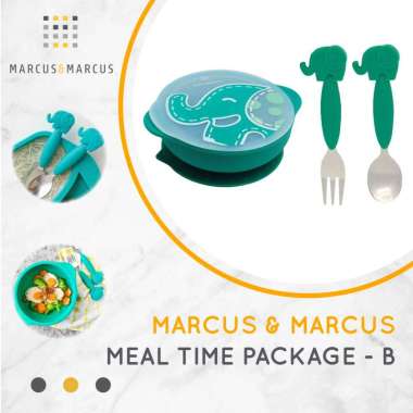 Meal Time Package B (MNM Spoon Fork Set Green & Suction Bowl Green )