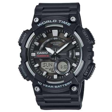CASIO ORIGINAL - CASIO AEQ-110W-1A3 - JAM TANGAN PRIA JAM PRIA - RUBBER CASIO AEQ-110W-1A AEQ 110W 1