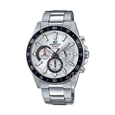 CASIO Edifice Casual Classic Jam Tangan Pria [Original/ EFV-570D] White Silver