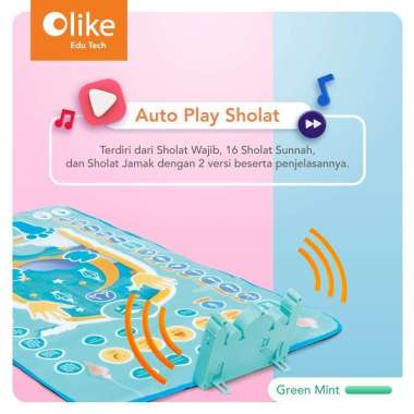 Olike Smart Sajadah 2 / Peralatan Sholat Anak / Belajar Sholat Semua Ukuran Green