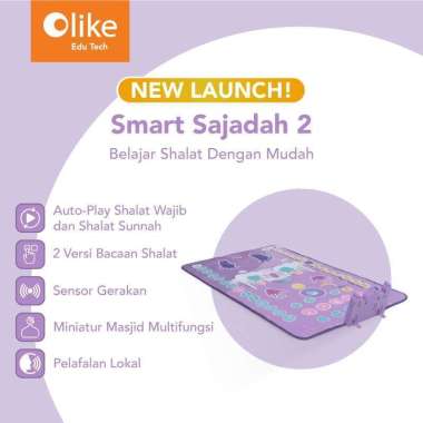 Olike Smart Sajadah 2 / Peralatan Sholat Anak / Belajar Sholat Semua Ukuran Violet