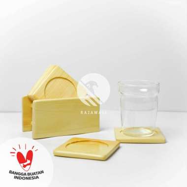 Coaster / Tatakan Gelas Kayu Pinus 1 Set