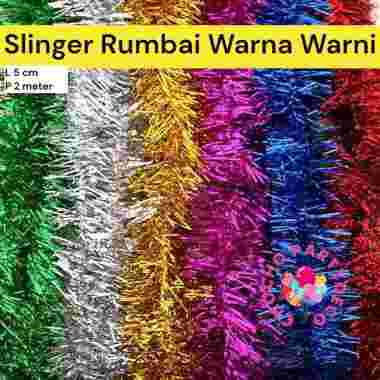 (1pc) Slinger / tinsel / Rumbai Besar - Hiasan natal - slinger natal - tinsel natal Merah Tebal