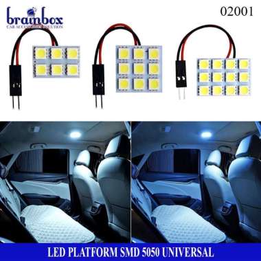 Dome Light LED SMD Interior Platform Lampu Kabin Bagasi Lampu LED Atap Mobil 12 LED ICE BLUE