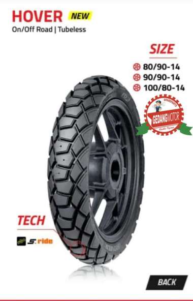BAN LUAR FDR 100/80-14 TL TUBELES HOVER RING 14