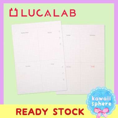 Lucalab A5 Ring Binder Refill Weekly vol 2 | Insert Ring binder Ready Multicolor