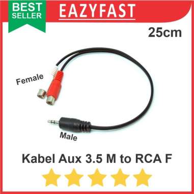 Kabel Jack Audio Aux 3.5mm Male to RCA Female Extender Extension Cable