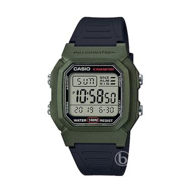 CASIO Dual Time Jam Tangan Pria [W-800HM] Black Green