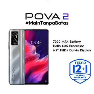 TECNO POVA2 Ram 6/128GB Garansi Resmi SILVER