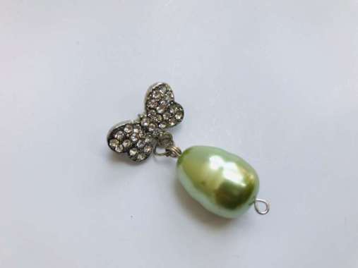 Bros Peniti Brooch Jarum Dagu Mutiara SHELL Hijab Jilbab Wanita Hijau