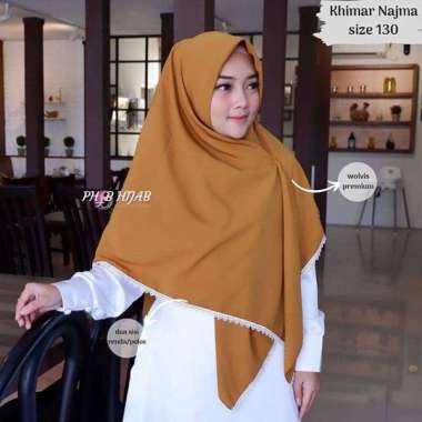 HIJAB SEGI EMPAT RENDA 2 SISI 130X130 CM kerudung segiempat wolfis Hijau lumut/army