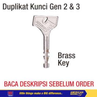 Duplikat Kunci Gembok American Secure Gen 2 & 3 (Baca Deskripsi) Silver