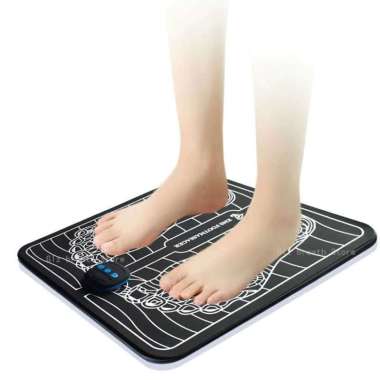 EMS Foot Massager Mat Electric Leg Foot Stimulator Massager Blood Circulation Hitam