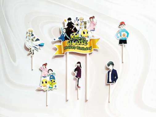 satu set cake topper toper hiasan kue ulang tahun karakter shinbi the haunted house campur