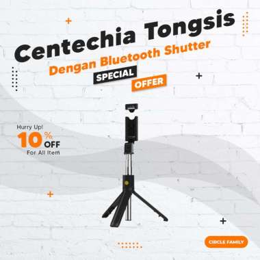 harga Centechia Tongsis Tripod dengan Bluetooth Shutter - K07 - Black Blibli.com