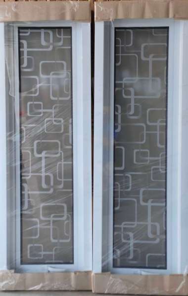 Jendela Aluminium Kusen Jungkit Warna Putih Motif Kaca Es Crystal Premium 50x150