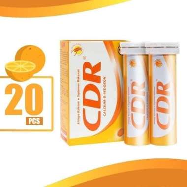 CDR Calcium D Redoxon isi 20 - Suplemen Tulang CDR Rasa Jeruk - Suplemen Untuk Tulang Kuat dan Sehat