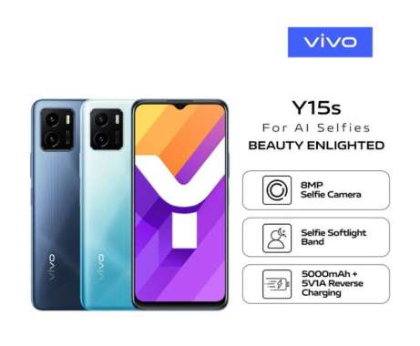 Vivo Y15s Smartphone [3 GB/ 32 GB/ Garansi Resmi] Wave Green
