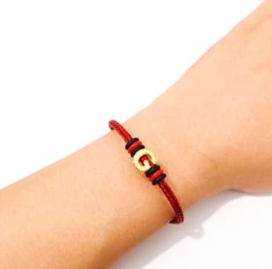 Gelang inisial G kadar 700 emas asli
